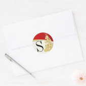 Elegant Vrolijk Kerstfeest | DIY-monogram Ronde Sticker (Envelop)