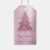 Elegant Vrolijk Kerstfeest | Dusty Mauve Pink Tree Cadeaulabel (Voorkant)