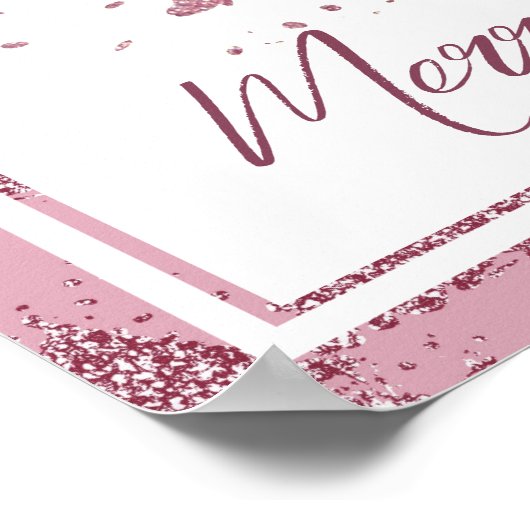 Elegant Vrolijk Kerstfeest | Dusty Mauve Pink Tree Poster (Hoek)