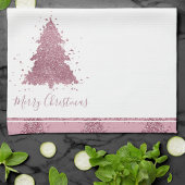 Elegant Vrolijk Kerstfeest | Dusty Mauve Pink Tree Theedoek