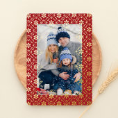 Elegant Vrolijk Kerstfeest Eén Foto Snowflake Folie Feestdagenkaart