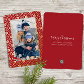 Elegant Vrolijk Kerstfeest Eén Foto Snowflake Folie Feestdagenkaart