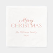 Elegant Vrolijk Kerstfeest Eenvoudig Feest Roos Go Folie Servetten (Voorkant)