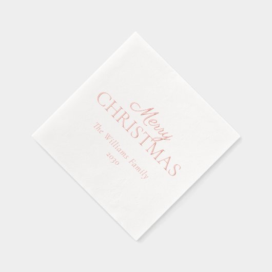 Elegant Vrolijk Kerstfeest Eenvoudig Feest Roos Go Folie Servetten (Rechts)