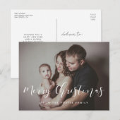 Elegant Vrolijk Kerstfeest Familiefoto Briefkaart (Voorkant / Achterkant)