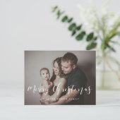 Elegant Vrolijk Kerstfeest Familiefoto Briefkaart (Staand voorkant)