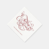 Elegant Vrolijk Kerstfeest Fancy Script Rood Servet (Hoek)
