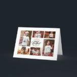 Elegant Vrolijk Kerstfeest Fotocollage Kerstkaart  Feestdagen Kaart<br><div class="desc">Elegante vrolijke kersttypografie fotocollage kerstkaart is een modern ontwerp waarmee je een 6 foto collage op de voorpagina kunt aanpassen. Binnenin is er een tekstsjabloon waarin je je wensen kunt typen en met de hand ondertekenen. Als je liever de hele boodschap met de hand schrijft, verwijder je deze tekst gewoon...</div>