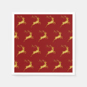 Elegant Vrolijk Kerstfeest Goud rendier kerstfeest Servet (Voorkant)