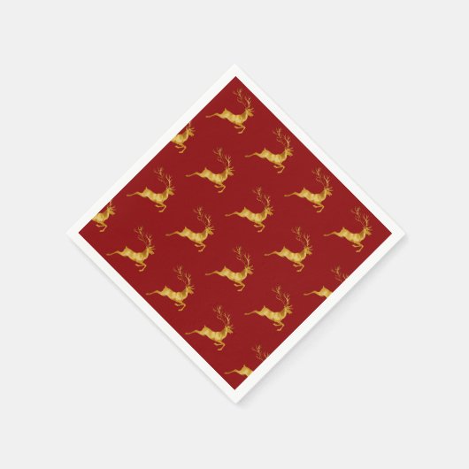 Elegant Vrolijk Kerstfeest Goud rendier kerstfeest Servet (Hoek)