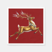 Elegant Vrolijk Kerstfeest Goud rendier kerstfeest Servet (Voorkant)