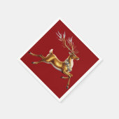 Elegant Vrolijk Kerstfeest Goud rendier kerstfeest Servet (Hoek)