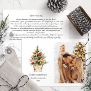 Elegant Vrolijk Kerstfeest Jaarlijkse Familie Revi Feestdagenkaart