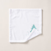 Elegant Vrolijk Kerstfeest | Luxe Aqua Mint Splatt Bad Handdoek (Wasdoekje)
