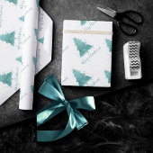 Elegant Vrolijk Kerstfeest | Luxe Aqua Mint Splatt Cadeaupapier