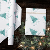 Elegant Vrolijk Kerstfeest | Luxe Aqua Mint Splatt Cadeaupapier