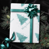 Elegant Vrolijk Kerstfeest | Luxe Aqua Mint Splatt Cadeaupapier
