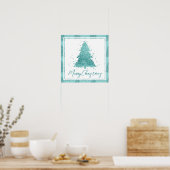 Elegant Vrolijk Kerstfeest | Luxe Aqua Mint Splatt Poster (Keuken)