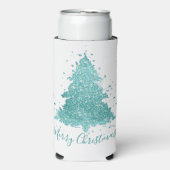 Elegant Vrolijk Kerstfeest | Luxe Aqua Mint Splatt Seltzer Blikjeskoeler (Seltzer Voorkant)