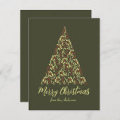 Elegant Vrolijk Kerstfeest Minimal Non foto Feestdagenkaart (Voorkant / Achterkant)