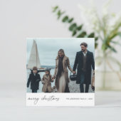 Elegant Vrolijk Kerstfeest Nautische Familie Foto  Feestdagenkaart (Staand voorkant)