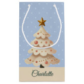 Elegant Vrolijk Kerstfeest Speelse Kittens, Naam Klein Cadeauzakje (Achterkant)