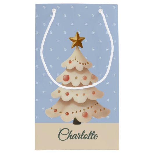 Elegant Vrolijk Kerstfeest Speelse Kittens, Naam Klein Cadeauzakje (Achterkant)