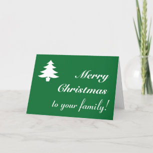 Elegant "Vrolijk kerstfeest voor uw familie!" Kaar Feestdagen Kaart