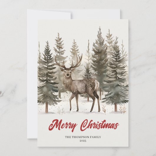 Elegant vrolijk kersthert feestdagenkaart (Voorkant)