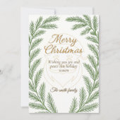 Elegant vrolijk kerstinterieur feestdagenkaart (Voorkant)