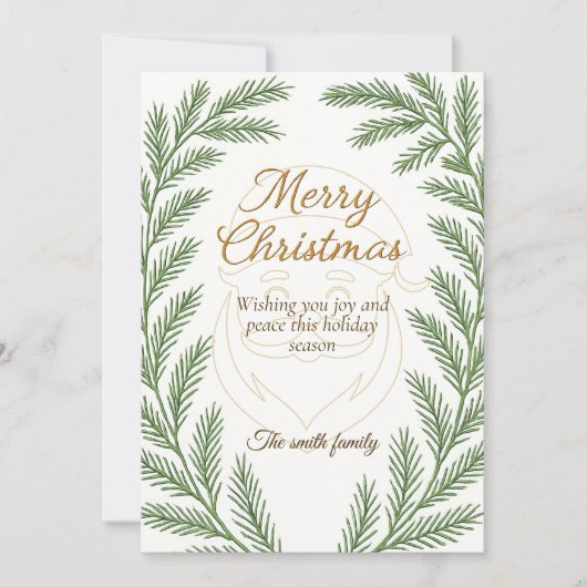 Elegant vrolijk kerstinterieur feestdagenkaart (Voorkant)