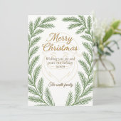 Elegant vrolijk kerstinterieur feestdagenkaart (Staand voorkant)