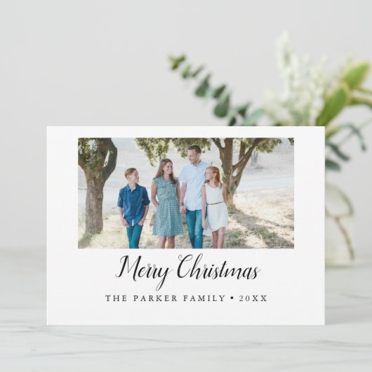 Elegant vrolijk kerstjaar in Review vakantie Kaart (Staand voorkant)