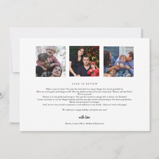Elegant vrolijk kerstjaar in Review vakantie Kaart (Achterkant)