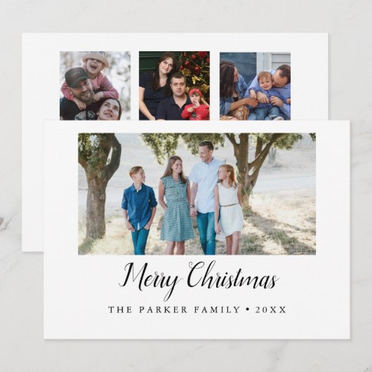 Elegant vrolijk kerstjaar in Review vakantie Kaart (Voorkant / Achterkant)