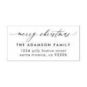 Elegant Vrolijk Kerstmis Familie Retouradres Rubberstempel (Afrduk)