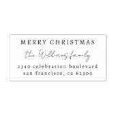 Elegant Vrolijk Kerstmis Familie Retouradres Rubberstempel (Afrduk)