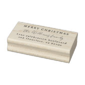 Elegant Vrolijk Kerstmis Familie Retouradres Rubberstempel (Stempel)