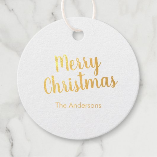 Elegant vrolijk kerstscript bedankjes labels (Voorkant)