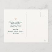 Elegant vrolijk kerstscript botanische krans feestdagenkaart (Achterkant)