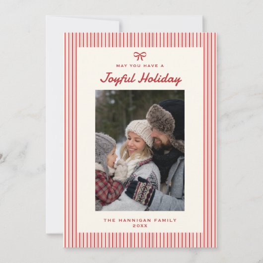 Elegant vrolijk script rode vlakke kerst Kaart (Voorkant)