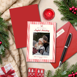 Elegant vrolijk script rode vlakke kerst Kaart