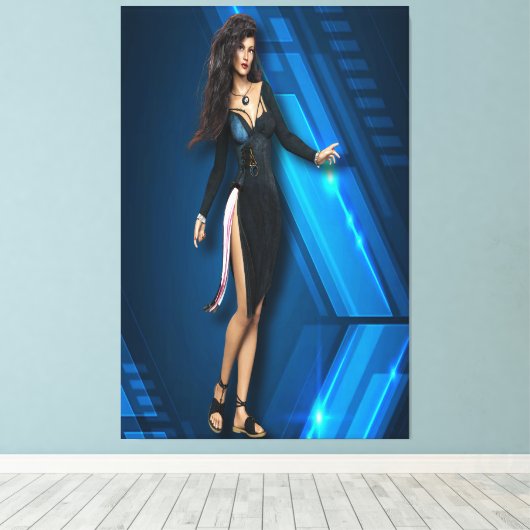 Elegant Vrouw Canvas Afbeelding 105 (Insitu (Houten vloer))