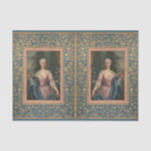  Elegant Vrouw Floral Blue Gold-ontkoppeling Tissuepapier (Voorkant)