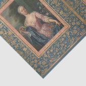  Elegant Vrouw Floral Blue Gold-ontkoppeling Tissuepapier (Detail)