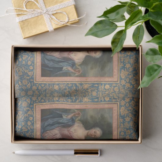  Elegant Vrouw Floral Blue Gold-ontkoppeling Tissuepapier (Geschenk)