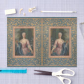  Elegant Vrouw Floral Blue Gold-ontkoppeling Tissuepapier (Craft)