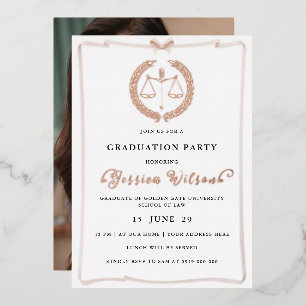 Elegant Vrouw Law School Afstuderen Foto Folie Uitnodiging