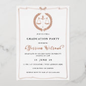 Elegant Vrouw Law School Afstuderen Foto Folie Uitnodiging (Voorkant)