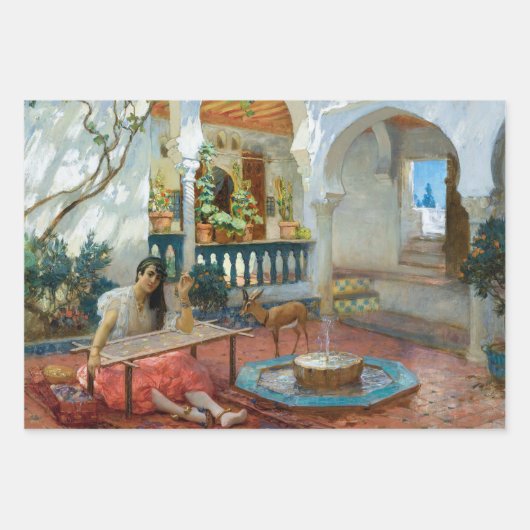 Elegant Vrouw Meisje Decoupage Inpakpapier Vel (Voorkant 3)